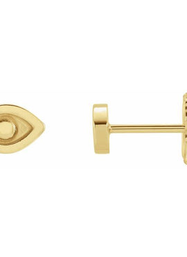 14K White Gold Evil Eye Single Earring