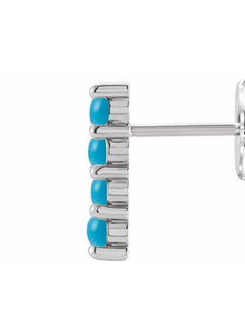 Sterling Silver Natural Turquoise Bar Earrings
