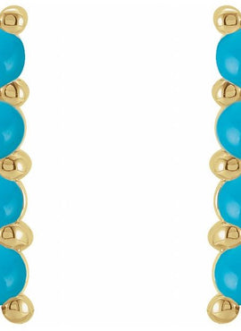 Sterling Silver Natural Turquoise Bar Earrings