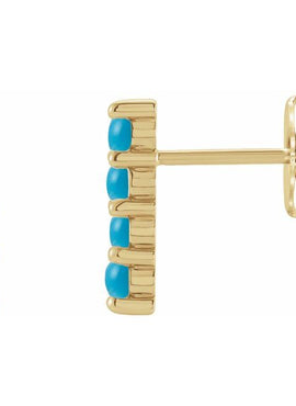 Sterling Silver Natural Turquoise Bar Earrings