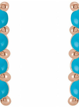 Sterling Silver Natural Turquoise Bar Earrings