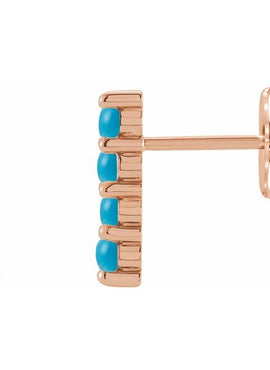 Sterling Silver Natural Turquoise Bar Earrings