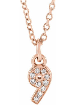 14K Yellow Gold Petite Pavé®.02 CTW Natural Diamond Numeral 1 16-18