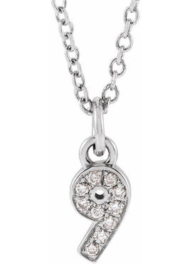 14K Yellow Gold Petite Pavé®.02 CTW Natural Diamond Numeral 1 16-18