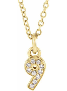 14K Yellow Gold Petite Pavé®.02 CTW Natural Diamond Numeral 1 16-18