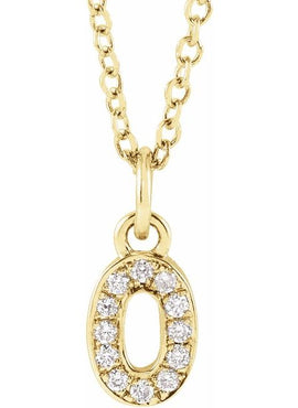 14K Yellow Gold Petite Pavé®.02 CTW Natural Diamond Numeral 1 16-18