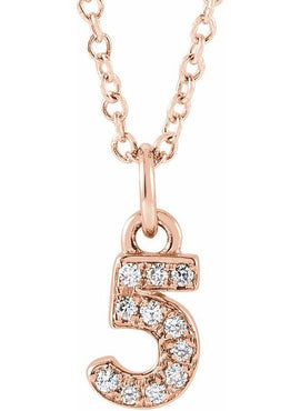 14K Yellow Gold Petite Pavé®.02 CTW Natural Diamond Numeral 1 16-18