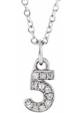 14K Yellow Gold Petite Pavé®.02 CTW Natural Diamond Numeral 1 16-18