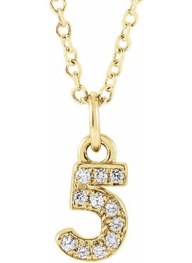 14K Yellow Gold Petite Pavé®.02 CTW Natural Diamond Numeral 1 16-18