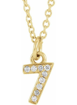 14K Yellow Gold Petite Pavé®.02 CTW Natural Diamond Numeral 1 16-18