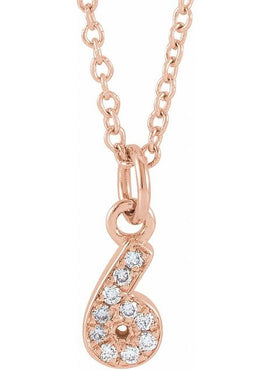 14K Yellow Gold Petite Pavé®.02 CTW Natural Diamond Numeral 1 16-18