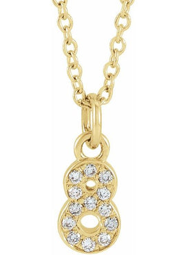 14K Yellow Gold Petite Pavé®.02 CTW Natural Diamond Numeral 1 16-18