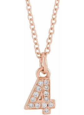 14K Yellow Gold Petite Pavé®.02 CTW Natural Diamond Numeral 1 16-18