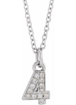 14K Yellow Gold Petite Pavé®.02 CTW Natural Diamond Numeral 1 16-18