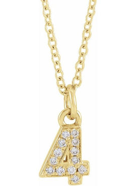 14K Yellow Gold Petite Pavé®.02 CTW Natural Diamond Numeral 1 16-18
