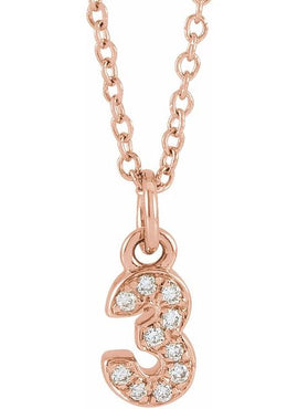 14K Yellow Gold Petite Pavé®.02 CTW Natural Diamond Numeral 1 16-18