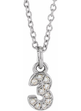 14K Yellow Gold Petite Pavé®.02 CTW Natural Diamond Numeral 1 16-18