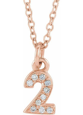 14K Yellow Gold Petite Pavé®.02 CTW Natural Diamond Numeral 1 16-18