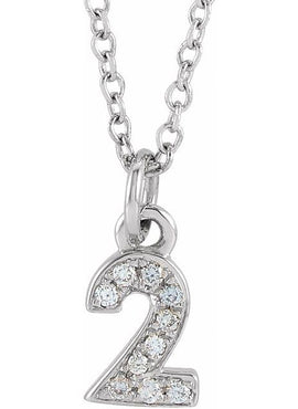 14K Yellow Gold Petite Pavé®.02 CTW Natural Diamond Numeral 1 16-18