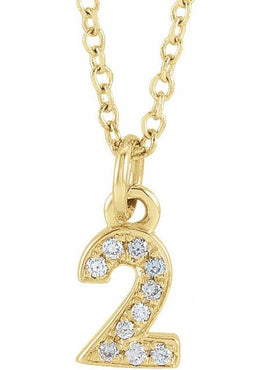 14K Yellow Gold Petite Pavé®.02 CTW Natural Diamond Numeral 1 16-18