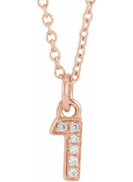 14K Yellow Gold Petite Pavé®.02 CTW Natural Diamond Numeral 1 16-18
