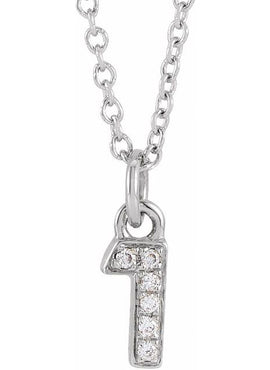 14K Yellow Gold Petite Pavé®.02 CTW Natural Diamond Numeral 1 16-18
