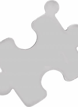 Sterlium Plus 12 Gauge Puzzle Piece Stamping with External Undrilled Eyelet