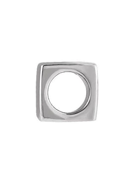 14K White Gold 5x5 mm Cube Pendant