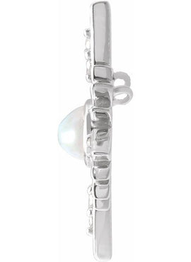 14K White Gold Natural Ethiopian Opal & .08 CTW Natural Diamond Pendant
