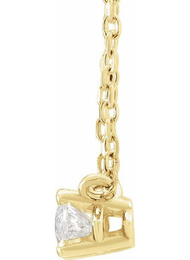 14K White Gold 1/4 CT Natural Diamond Solitaire 16-18