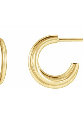 14K Yellow Gold Left 12 mm Hoop Earrings