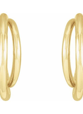14K Yellow Gold Left 12 mm Hoop Earrings