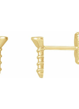 14K Rose Gold Screw Earrings