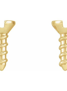 14K Rose Gold Screw Earrings