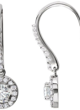 14K White Gold 1 CTW Natural Diamond Halo-Style Earrings