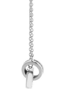 Sterling Silver .08 CTW Natural Diamond Interlocking Circle 18