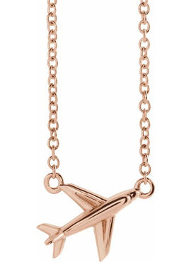 14K White Gold Airplane 16-18