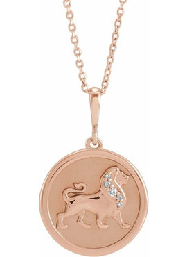 14K Yellow Gold .02 CTW Natural Diamond Lion Charm/Pendant