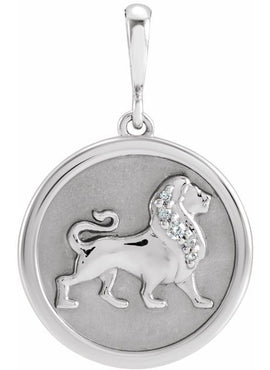 14K Yellow Gold .02 CTW Natural Diamond Lion Charm/Pendant