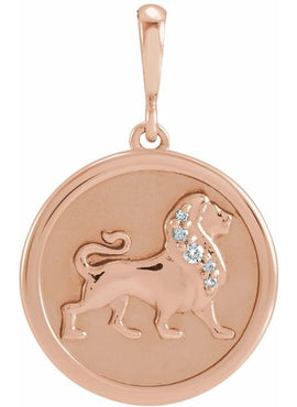 14K Yellow Gold .02 CTW Natural Diamond Lion Charm/Pendant