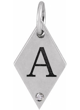 14K Rose Gold .005 CT Natural Diamond Rhombus 16-18