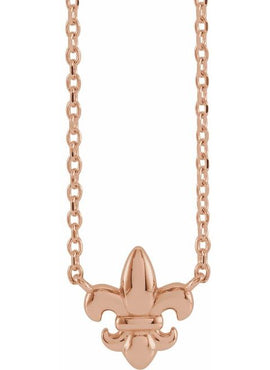 14K White Gold Petite Fleur-de-lis 18