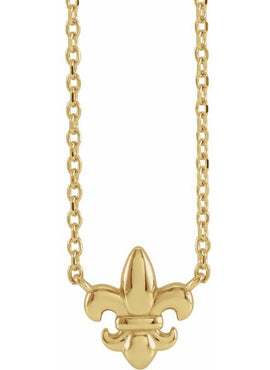 14K White Gold Petite Fleur-de-lis 18
