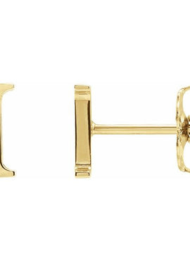 14K Yellow Gold Single Roman Numeral L Earring