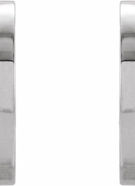 14K White Gold .025 CTW Natural Diamond Flat Hoop Earrings