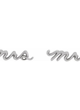 14K White Gold Mrs Earrings
