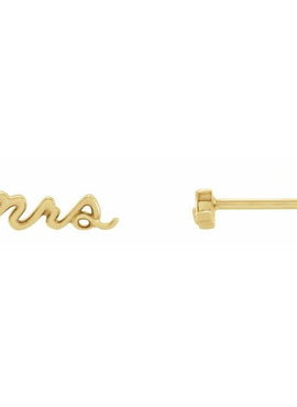 14K White Gold Mrs Earrings