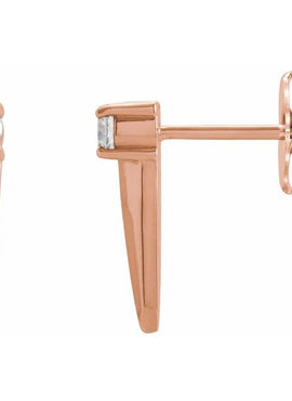 14K White Gold 1/6 CTW Natural Diamond Knife-Edge Bar Earrings