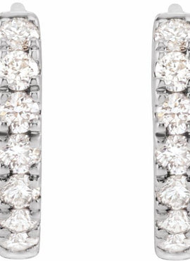 14K Yellow Gold 1/5 CTW Lab-Grown Diamond 10 mm Hoop Earrings