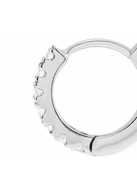 14K Yellow Gold 1/5 CTW Lab-Grown Diamond 10 mm Hoop Earrings
